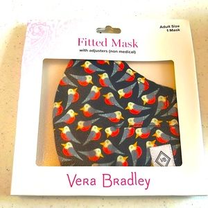 Vera Bradley Fitted Mask “Little Birds” NEW Adult Size (1 Mask)